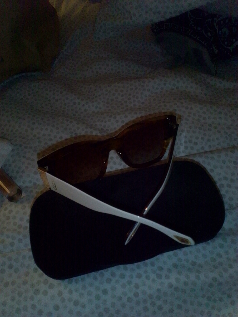 Quay Australia White Cat-Eye Sunglasses with Black Lenses - Picture 4 of 5